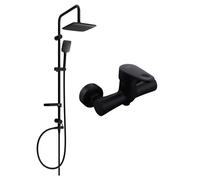 Mexen Sven ensemble de douche mural avec pomme de douche et robinet de douche Kama, noir - 72540262-70 6087 5907709181700