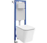 Mexen Teo ensemble encastré WC cadre étroit, d'angle Tex W avec cuvette WC et abattant à fermeture lente, blanc 101601 5907931049229