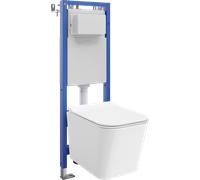 Mexen Teo ensemble encastré WC cadre étroit, d'angle Tex W avec cuvette WC Tornado et abattant à descente progressive, blanc 101627 5907931049465