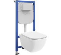 Mexen Timo ensemble encastré WC châssis pneumatique Tex Air E avec cuvette WC Tornado et abattant à descente progressive, 101645 5907931049649