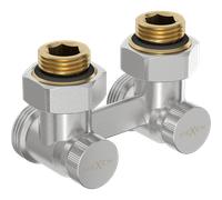 Mexen Uni-Term robinet de radiateur à double tuyauterie DN50, angulaire 1/2"x3/4", nickel - W911-012-01 29236 5905315054067