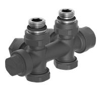 Mexen Uni-Term robinet de radiateur coudé/droit, Duplex, DN50, anthracite - W908-000-66 29134 5905315053909