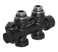 Mexen Uni-Term robinet de radiateur coudé/droit, Duplex, DN50, noir - W908-000-70 29133 5905315053916