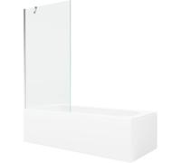 Mexen Vega baignoire rectangulaire 150 x 70 cm avec habillage et paroi de douche à 1 volet 90 cm, transparent, chrome 22289 5905315204790