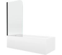 Mexen Vega baignoire rectangulaire 150 x 70 cm avec habillage et paroi pare-baignoire 1 volet 70 cm, transparent, noir 13078 5907709162440