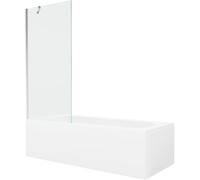 Mexen Vega baignoire rectangulaire 150 x 70 cm avec tablier et paroi de douche 1 volet 80 cm, transparent, chrome 22288 5905315204783