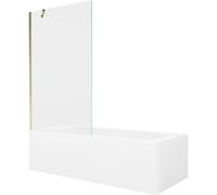 Mexen Vega baignoire rectangulaire 160 x 70 cm avec habillage et écran 1-volet 100 cm, transparent, doré - 550116070X9510000050 22326 5905315205162