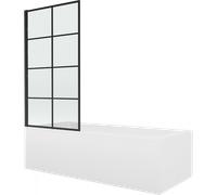 Mexen Vega baignoire rectangulaire 170 x 70 cm avec habillage et paravent 1 battant 70 cm, motif noir - 550117070X9307017077 13163 5907709162860