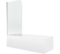 Mexen Vega baignoire rectangulaire 170 x 70 cm avec habillage et paravent à 1 volet 70 cm, transparent, chrome 13150 5907709162754