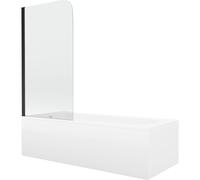 Mexen Vega baignoire rectangulaire 170 x 70 cm avec habillage et paroi de douche à 1 panneau 70 cm, transparent, noir 13151 5907709162761