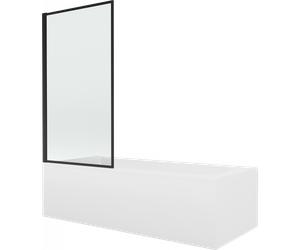 Mexen Vega baignoire rectangulaire 170 x 70 cm avec habillage et paroi de douche à 1 panneau 80 cm, motif noir fixe 13164 5907709162877