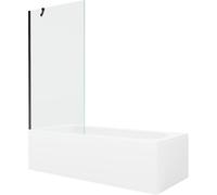 Mexen Vega baignoire rectangulaire 170 x 70 cm avec habillage et paroi de douche à 1 volet 90 cm, transparent, noir 22363 5905315205513