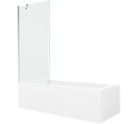 Mexen Vega baignoire rectangulaire 180 x 80 cm avec habillage et écran de bain 1 volet 80 cm, transparent, chrome 22380 5905315205681