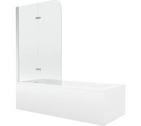 Mexen Vega baignoire rectangulaire 180 x 80 cm avec habillage et pare-douche à 2 volets 100 cm, transparent, chromé 13174 5907709162969