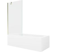 Mexen Vega baignoire rectangulaire 180 x 80 cm avec panneau et pare-douche à 1 volet 90 cm, transparent, doré 22387 5905315205759