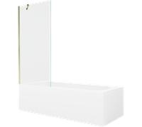 Mexen Vega baignoire rectangulaire 180 x 80 cm avec tablier et paroi de douche 1 volet 80 cm, transparent, doré 22386 5905315205742