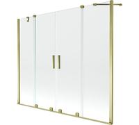 Mexen Velar Duo paravent de baignoire à 2 volets coulissants 180 x 150 cm, transparent, doré - 896-180-000-02-50 24701 5905315221964