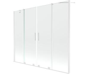 Mexen Velar Duo paravent de baignoire à 2 volets coulissants 200 x 150 cm, transparent, blanc - 896-200-000-02-20 24696 5905315221919