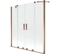Mexen Velar Duo pare-baignoire 2 volets coulissants 150 x 150 cm, transparent, or rose - 896-150-000-02-60 24710 5905315222053