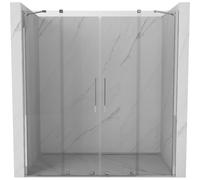 Mexen Velar Duo porte coulissante 200 x 200 cm, chrome, verre transparent 8 mm