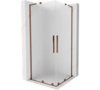 Mexen Velar L Duo cabine de douche coulissante 100 x 100 cm, givrée, or rose - 871-100-100-02-33-60 46947 5905315313317