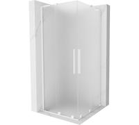 Mexen Velar L Duo cabine de douche coulissante 80 x 80 cm, givrée, blanche - 871-080-080-02-33-20 46892 5905315313126