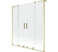 Mexen Velar L Duo paravent de baignoire à 2 battants coulissants 160 x 150 cm, transparent, or brossé - 896-160-003-02-55 42419 5905315278852