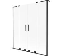 Mexen Velar L Duo paravent de baignoire à 2 panneaux coulissants 150 x 150 cm, givré, noir - 896-150-003-32-70 42523 5905315279682