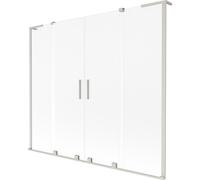 Mexen Velar L Duo paravent de baignoire à 2 volets coulissants 170 x 150 cm, givre, nickel brossé - 896-170-003-32-97 42546 5905315279828