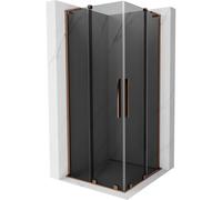 Mexen Velar L Duo paroi de douche coulissante 80 x 80 cm, graphite, or rose - 871-080-080-02-43-60 47184 5905315313775