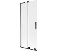 Mexen Velar L pare-douche de baignoire coulissante à 2 panneaux 80 x 150 cm, givré, noir - 896-080-003-31-70 42260 5905315275967