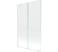 Mexen Velar paravent de baignoire coulissant à 2 vantaux 110 x 150 cm, transparent, blanc - 896-110-000-01-20 24396 5905315220820