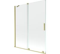 Mexen Velar paravent de baignoire coulissant à 2 volets 140 x 150 cm, transparent, or brossé - 896-140-000-01-55 24465 5905315221155