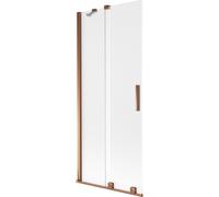 Mexen Velar paroi de baignoire à 2 volets coulissants 80 x 150 cm, givrée, or rose - 896-080-000-31-60 41275 5905315271730