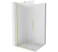Mexen Velar paroi de douche coulissante Walk-in 75 x 200 cm, givré 8 mm, or brossé - 871-075-000-33-55 40258 5905315283504