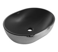 Mexen Viki lavabo à poser 48 x 35 cm, noir mat/motif écailles argenté - 21054872 21887 5907709156807