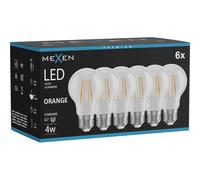 Mexen Vintis 6x Ampoule à filament LED E27, A60, 4W, 55 lm, orange - L150-E27-04XX-48x06 97641 5907931019703