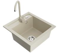 Mexen Vito évier de cuisine en granit 1 bac avec robinet de cuisine Telma, beige - 6503-69-670200-69 6165 5907709189287
