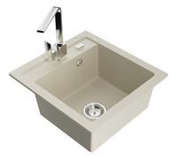 Mexen Vito Évier en granit 1 bac avec robinet de cuisine Rita, beige - 6503-69-670300-00 16982 5905315017574