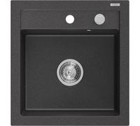 Mexen Vito évier en granit à 1 bac 520 x 490 mm, noir moucheté, siphon chromé - 6503521000-76 3800 5907709193895