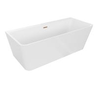 Mexen Volta baignoire autoportante murale 170 x 75 cm, blanche, trop-plein cuivre brossé - 51131707500-65 45573 5905315378064