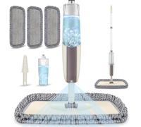 MEXERRIS Balai Serpillère Vaporisateur, Balai Lave Sol Spray Mop Microfibre Balais Serpillere avec Reservoir et 3 Tampons de Vadrouille Lavables pour la Maison, la Cuisine, Le Bois Dur, Le Stratifié