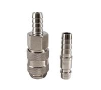 MEXEWORD 1 pcs EU Type Socket + Plug Raccord Pneumatique Norme Européenne Connecteur Rapide 6/8/10mm Tuyau Barb Coupleur Adaptateur for Compresseur d'air(10mm)