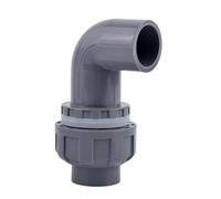 MEXEWORD Raccord coudé Droit en PVC Gris de 20 à 50 mm for Tuyau d'aquarium, raccord de Drainage for Tuyau d'arrosage de Jardin(Union Elbow I.D 40mm)