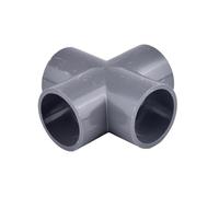 MEXEWORD Raccord coudé en T Droit en PVC Gris de 20 à 63 mm for Tube d'eau d'aquarium, Adaptateur d'irrigation de Jardin(Cross Inner Dia 20mm)