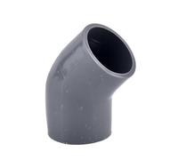 MEXEWORD Raccord coudé en T Droit en PVC Gris de 20 à 63 mm for Tube d'eau d'aquarium, Adaptateur d'irrigation de Jardin(45 Degree Elbow Inner Dia 50mm)