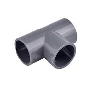 MEXEWORD Raccord coudé en T Droit en PVC Gris de 20 à 63 mm for Tube d'eau d'aquarium, Adaptateur d'irrigation de Jardin(Tee Inner Dia 32mm)
