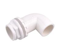 MEXEWORD Raccord de Tuyau de Drainage en PVC 20 à 50 mm, coude d'entrée d'eau for Aquarium, Tuyau d'alimentation for réservoir d'eau d'arrosage de Jardin, Joint de vidange(White,I.D 50mm)
