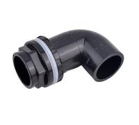 MEXEWORD Raccord de Tuyau de Drainage en PVC 20 à 50 mm, coude d'entrée d'eau for Aquarium, Tuyau d'alimentation for réservoir d'eau d'arrosage de Jardin, Joint de vidange(Noir,I.D 20mm)