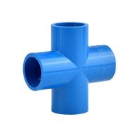 MEXEWORD Raccord de Tuyau en PVC Bleu 20 à 63 mm, coude Droit en T, Embout for Tuyau d'arrosage de Jardin, raccords for Aquarium, coude 90° à 45°(Cross Inner Dia 25mm)